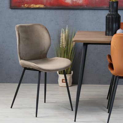 Chaise salle à manger tissu jaune (lot de 2) MELBOURNE PIER IMPORT