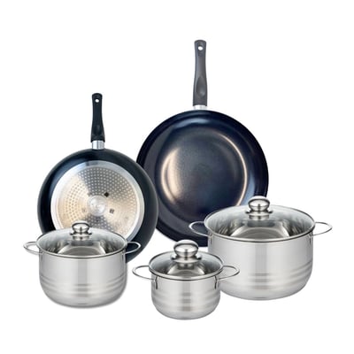 Batterie 2 poêles 28/32cm + 3 faitouts 16/20/24cm PRIMA BRILLANT ELO