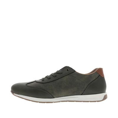 Sneakers en cuir marine à talon plat et à lacets ronds avec zip latéral RIEKER