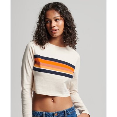 Haut court rayé Vintage à manches longues en coton bio SUPERDRY