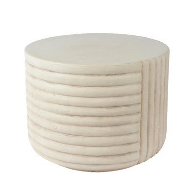 Table d'appoint ronde en résine écrue ligne design NOVA PIER IMPORT