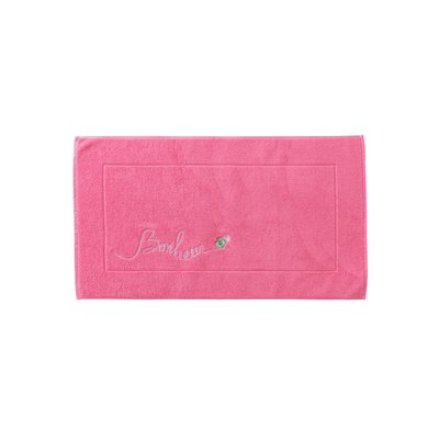 Tapis de bain bouclette de coton ELOGES CARRE BLANC