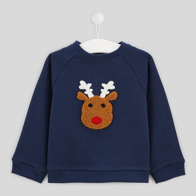 Sweat manches longues col rond imprimé bouclette en coton BIO, certifié OEKO-TEX BOUT'CHOU
