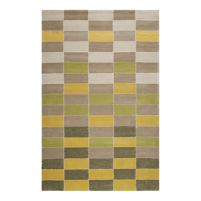 Tapis tufté avec motif rayures et damier ,  FIDA ESPRIT