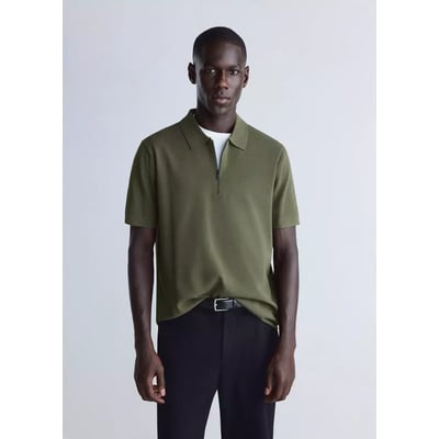 Polo comfort extensible à zip Coolmax® MANGO MAN