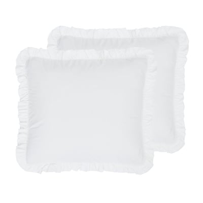 Lot de 2 taies d'oreiller à volant froncé SOFT PERCALE LILY SENSEI MAISON
