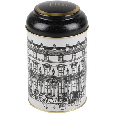 Boîte à thé en métal noir, blanc et doré WADIGA
