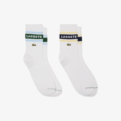 Lot de 2 chaussettes coton côtelé LACOSTE