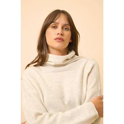 Pull Col Roulé Gris Perle Chiné Blantyre JUST CASHMERE