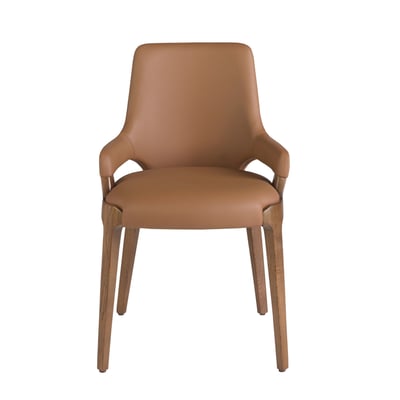 Chaise en similicuir marron ANGEL CERDA