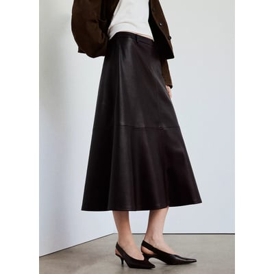 Jupe similicuir évasée MANGO