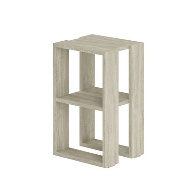 Table de chevet 2 étagères décor travertin H55 cm - LONIE CALICOSY