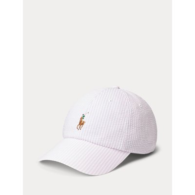 Casquette de baseball à logo, en seersucker rayé POLO RALPH LAUREN