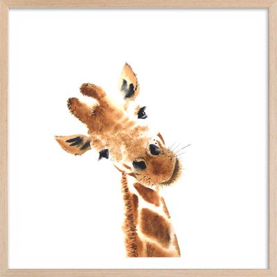 Poster dessin charmante girafe HEXOA