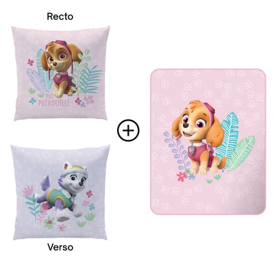 Ensemble Plaid et Coussin, PARADISE PAT PATROUILLE