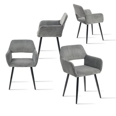Lot de 4 chaises de salle à manger velours côtelé scandinave,Cromwellcorduroy MEUBLES COSY