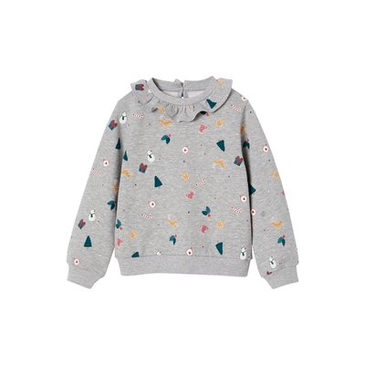 Sweat de Noël à colerette imprimé VERTBAUDET