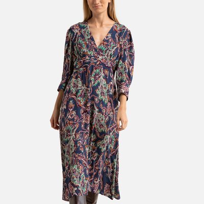 Maxikleid mit 3/4-Ärmeln und Printmuster SEE U SOON
