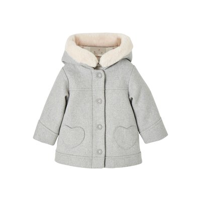 Manteau à capuche en drap de laine VERTBAUDET