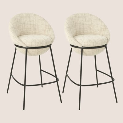 Tabourets de bar design en tissu (lot de 2) - MERO HELLIN, DEPUIS 1862