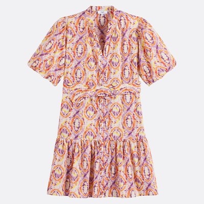 Kurzes bedrucktes Kleid, kurze Ärmel, CERRONE SUNCOO