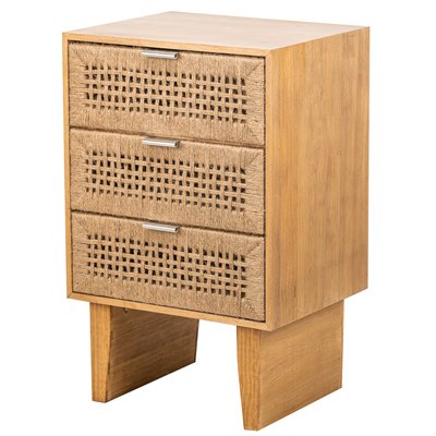 Chiffonnier 3 tiroirs, bois et corde, MERIDA NORDLYS