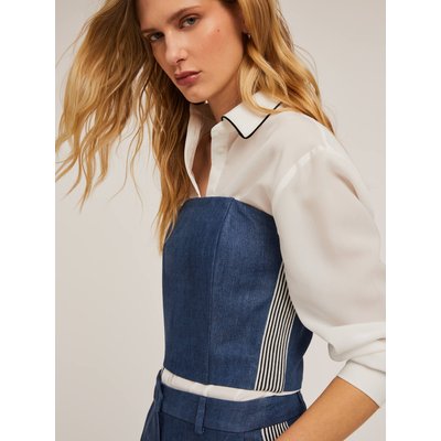 Top bustier effet denim mélangé lyocell MOTIVI