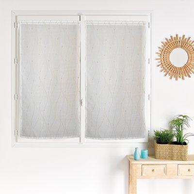 Paire de voilages brodée vague pour fenêtre HOME MAISON