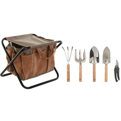 Tabouret de jardinage avec sacoche et outils WADIGA