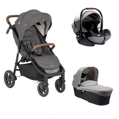 Poussette trio MyTrax Pro Shell gray + siège auto i-Level Recline Carbon + nacelle Ramble XL Carbon JOIE