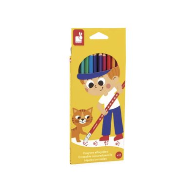 Crayons de couleur effacables X 12 -  - Juratoys JURATOYS