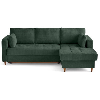 Canapé d'Angle Convertible en Velours texturé 4 places - ANNA LISA DESIGN