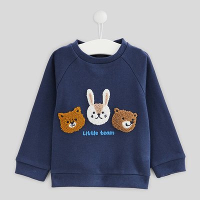 Sweat manches longues col rond brodé en coton BIO BOUT'CHOU