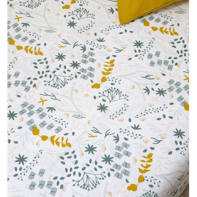 Drap housse Coton Bio 1 personne YUKARI DOUCEUR KADOLIS
