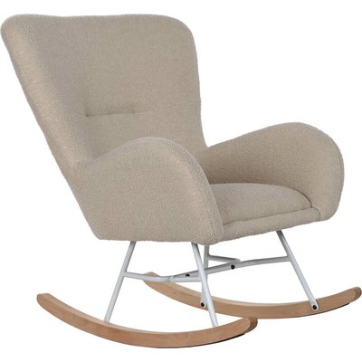 Fauteuil à bascule scandinave  naturel en tissu doux RECOLLECTION