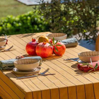 Nappe coton/lin à fines rayures SOFT STRIPES SENSEI MAISON