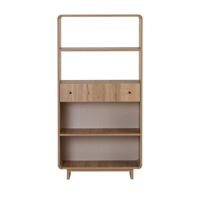 Étagère 1 tiroir aux bords arrondis en bois H153cm- DIMA DRAWER