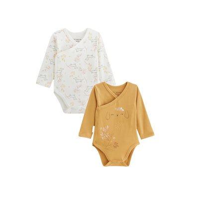 Lot de 2 bodies bébé manches longues ouverture croisée Emilie PETIT BEGUIN