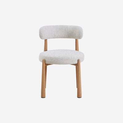 Lot de 2 chaises en tissu et métal finition chêne BRYNE HABITAT