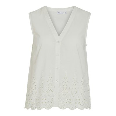 Ärmellose Bluse mit Lochstickerei VILA