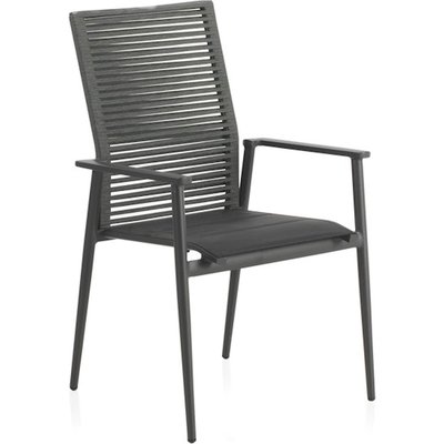 x4 chaises aluminium   dossier corde verte empilable RECOLLECTION