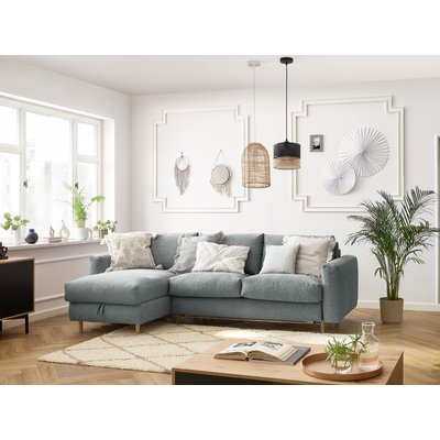 Canapé d'angle convertible 4 places en tissu chiné, COCOONE BOBOCHIC