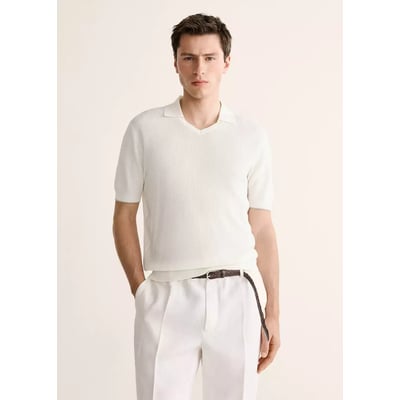 Polo en maille de coton et lyocell MANGO MAN