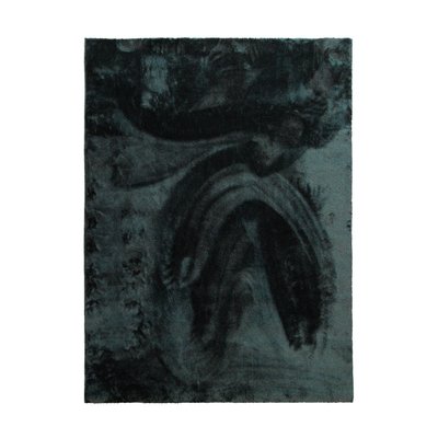 Tapis salon doux antidérapant vert foncé 190x290 THE DECO FACTORY