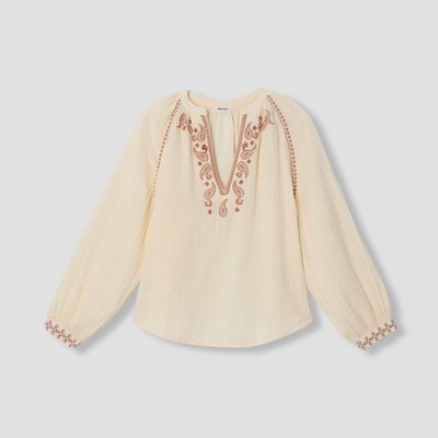 Chemise en gaze de coton brodé PROMOD