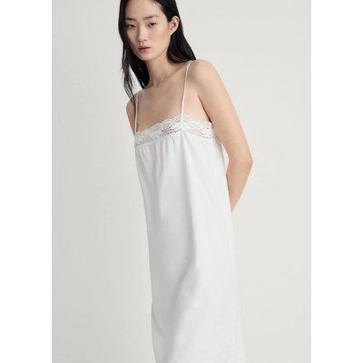 Chemise de nuit coton détails dentelle MANGO