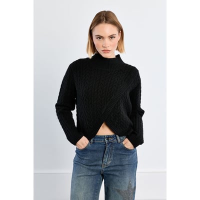 Pull en maille torsadée, asymétrique LILI SIDONIO