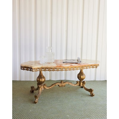 Table basse en marbre Marie-Pierre N°92 - Bon état DEBONGOUT