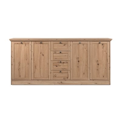 Buffet 4 portes et 4 tiroirs avec poignées en métal L200 cm - TIMBER CALICOSY