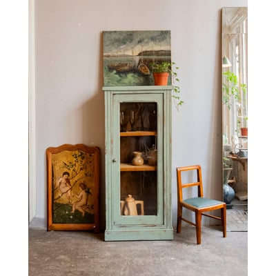 Vitrine ancienne patinée Victoria N°1336 - Bon état DEBONGOUT